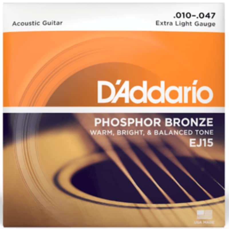 D'Addario Phosphor Bronze Acoustic Guitar Strings Set 10-47 Extra Light image 1