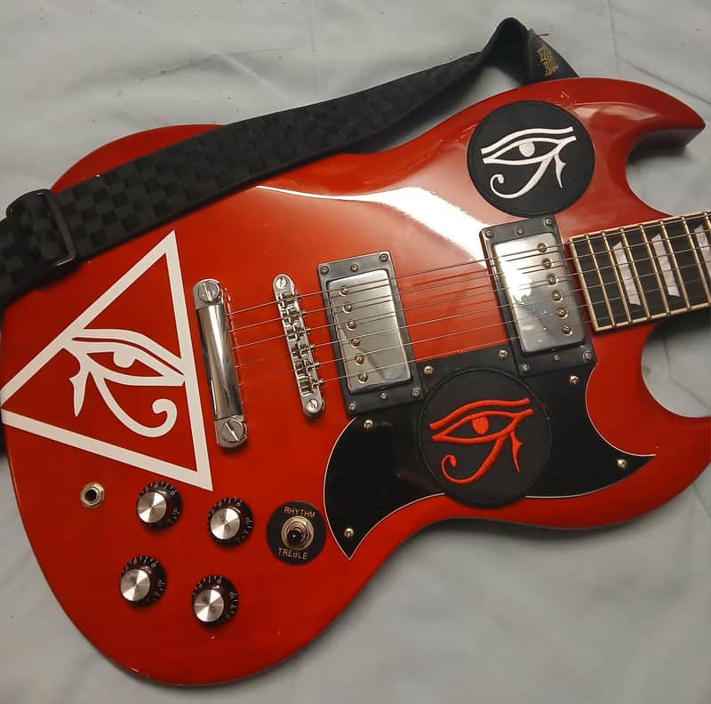 Leo Jaymz Double Cut Standard 2024 - Red w/ Eye of Horus patches image 1