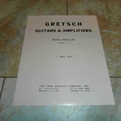 Vintage 1970 Gretsch Guitars & Amplifiers Price List! Rare, Original Case Candy, Paperwork! image 1