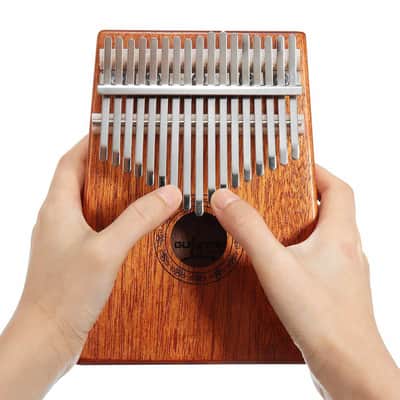 17 Keys Kalimba Thumb Piano High-Quality Wood Mahogany Body Musical Instrument Bundle Starter Kit image 1