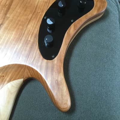 Custom built fretless, carved 5 string bass guitar Fretless 5 string 2020 Natural pure non toxic Tung oil,  8 applications image 13