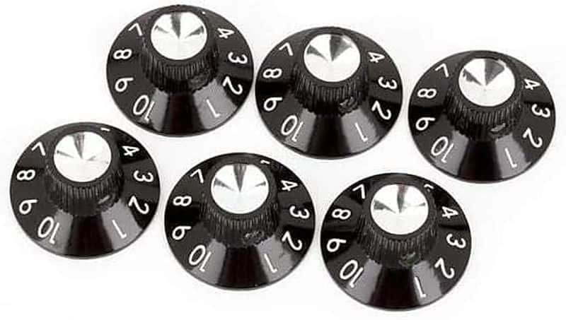 Vintage Skirted Amp Knobs, Black (Pack of 6) image 1