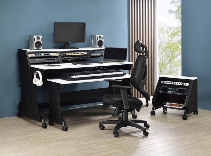 Musiea EX88 Series 88 Keys Music Studio Desk Workstation with Rack Cabinet (White) image 1