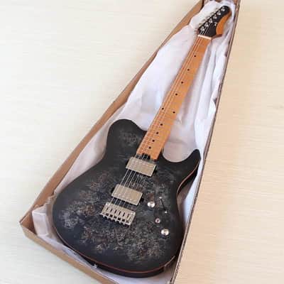 Custom Handmade Burl Wood Top Electric Guitar, Okoume Wood Body, Maple Wood Neck, 22 Frets image 9