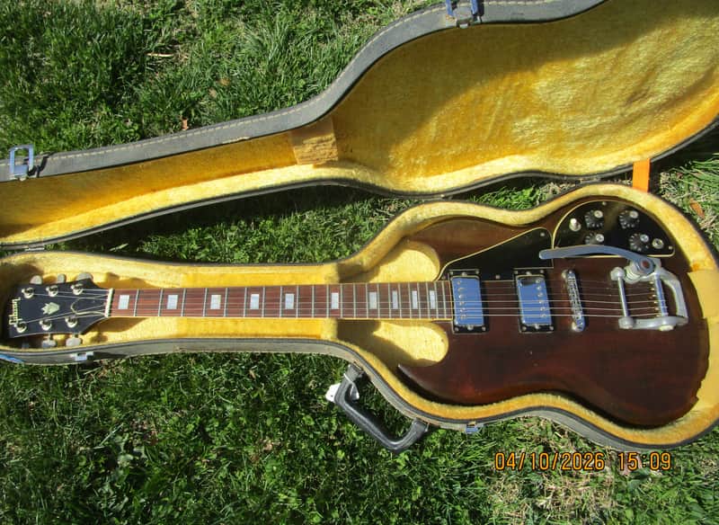 Gibson SG Deluxe Guitar, 1971, Walnut Finish, Bigsby, Grovers, Case image 1