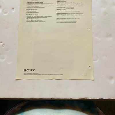 Sony WM-68 1987 dealer sheet image 3