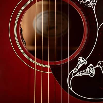Gibson Hummingbird Special Dreadnought Acoustic/Electric Guitar - Satin Wine Red with Gig Bag image 11