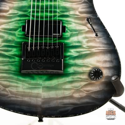Mayones Regius 7 Baritone Evertune 2023 - Galaxy Eye Green Gloss image 3
