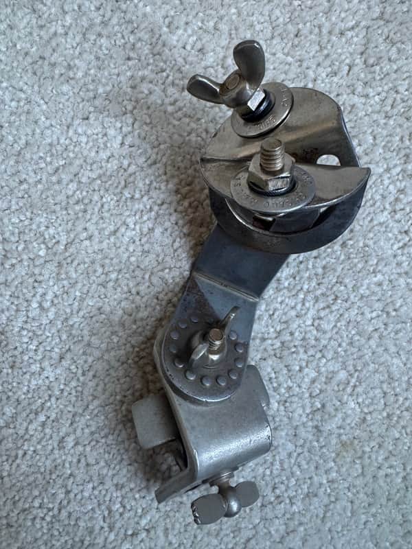 Slingerland Cloud Badge era Radio King Rack Tom Drum Arm Mount Part 30s - Nickel image 1