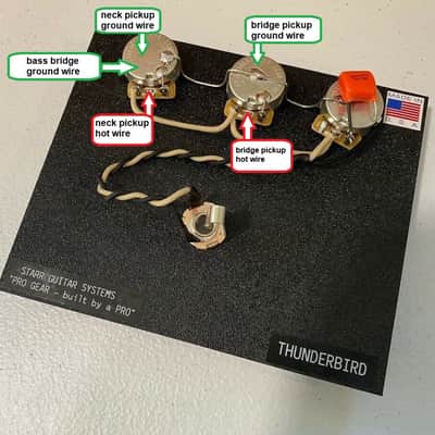 Gibson Thunderbird Bass "PRO" Wiring Harness! CTS, Switchcraft, Gavitt Wire, & Mallory Cap!! image 2