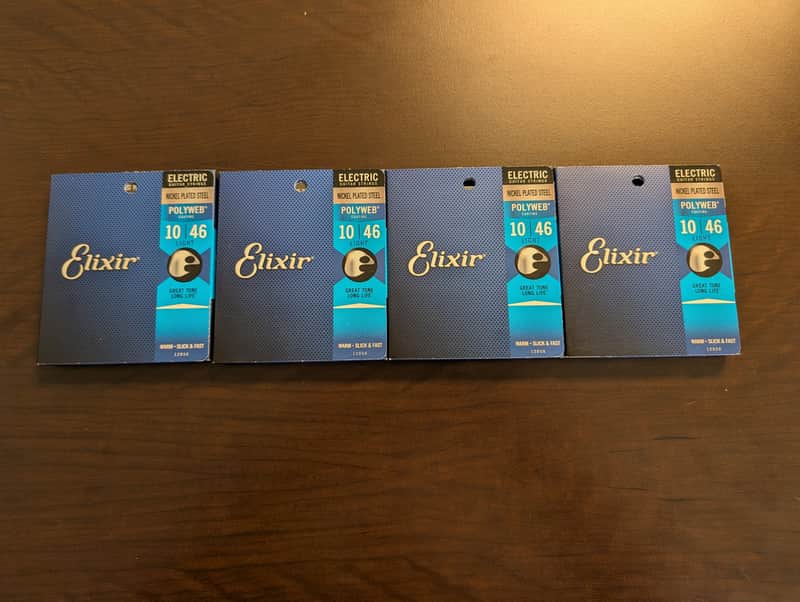 Elixir 12050 Polyweb Electric Guitar Strings - .010-.046 Light (Pack of 4) image 1