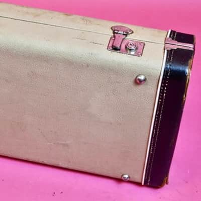 Vintage 1963 Fender Jazzmaster / Jaguar Hard Case - White Tolex - Rare Custom Color Case!  Pre-CBS Strat image 12