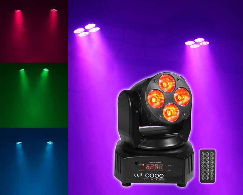 Rockville RockOn-7 RGBW Moving Head Light Fixture For Church Stage image 1