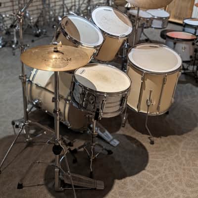 Pearl Export 5 Piece Drum Kit w/Cymbals & Hardware - Antique White (1990's) image 2