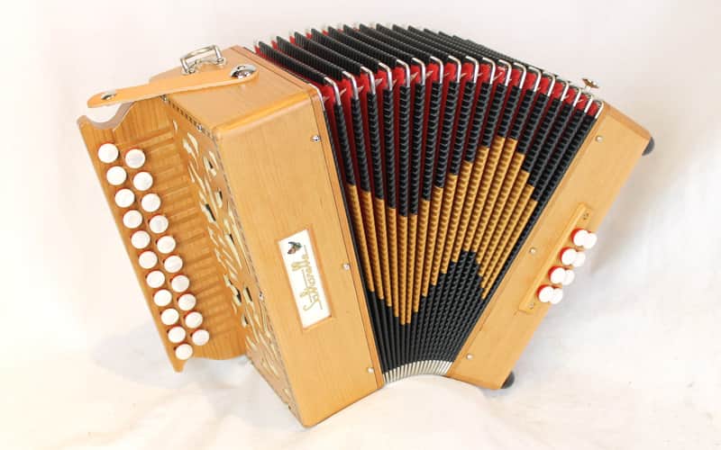 7813 - Certified Pre-Owned Cherry Saltarelle Bouebe Diatonic Button Accordion GC MM 21 8 image 1