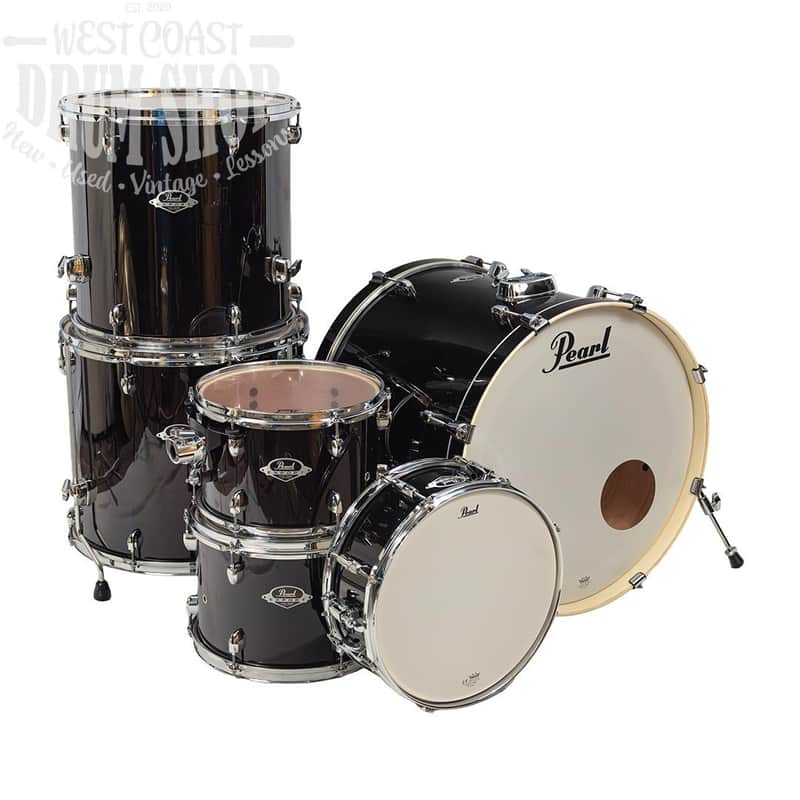 Pearl Export 6-Piece Drum Set with 18" Floor Tom Jet Black image 1