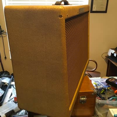 Fender Repro Tweed Twin big-box high power empty cab 1958-60 Tweed image 3