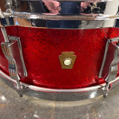 Ludwig Jazzfest 1963 - 5x14 Red Sparkle snare drum image 1