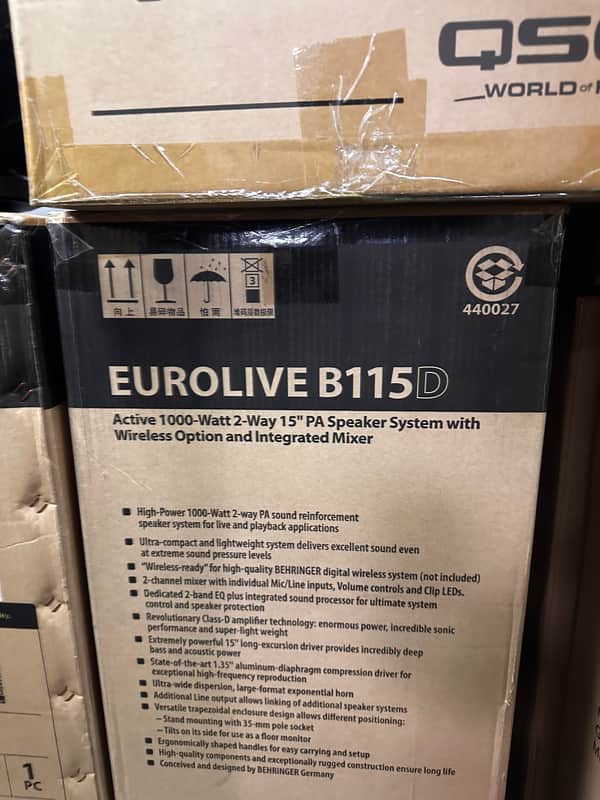 ( PAIR ) Behringer Eurolive B115D 1000-Watt 15" Powered Speaker - New image 1
