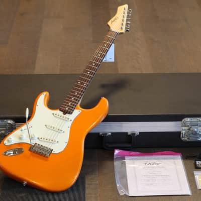 Lefty! 2019 D'Pergo Aged Vintage Classic Limited Brazillian Electric Guitar Orange + HSC image 1