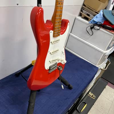Used 2021 Squier Classic Vibe '50's Strat Stratocaster Electric Guitar Maple Fingerboard Fiesta Red image 9