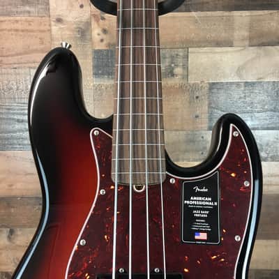 Fender American Pro II Jazz Bass, FRETLESS, Sunburst, Hard Case, Free Ship 716 image 7