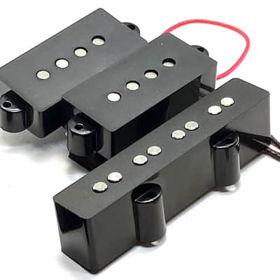 Dragonfire Vintage Alnico PJ Bass Pickup Set ~ 4 String PJ Bass Passive A5 Pickups, 4S PJ Set, Black image 3
