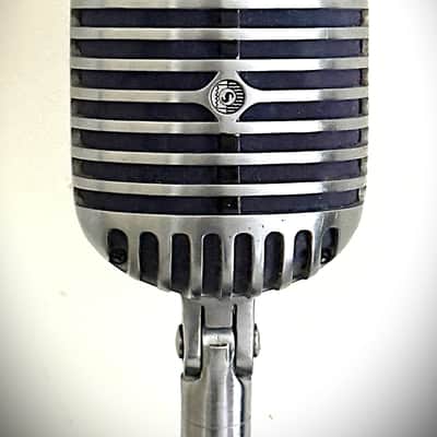 Gorgeous 1950's Shure/Bogen U10X Dynamic Microphone, works, w/cable, stand (55) imagen 2