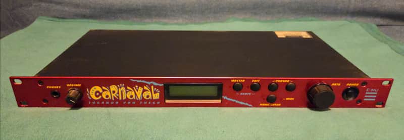 E-MU Systems Carnaval 'Jugando Con Fuego' Rackmount 32-Voice Synthesizer 1997 - Red image 1