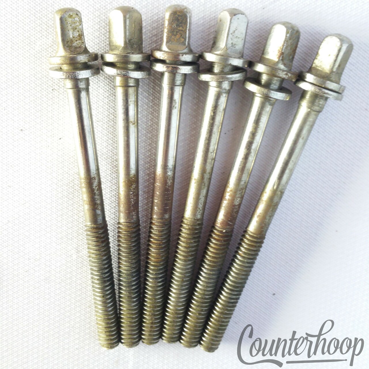Leedy&Ludwig 6x 2 9/16"Tension Snare/Tom T-Rods Drum Nickel Plating Vintage 50s — main photograph