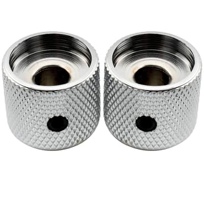 1/4 Inch Steel Mother-of-Pearl Top Dome Knobs with Set Screw Universal Fitting Control Knobs for Electric Guitar or Bass, Chrome (Set of 2) image 4