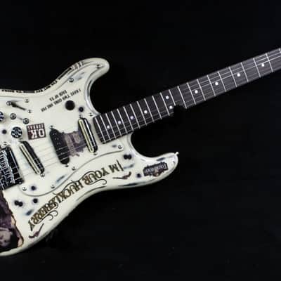 Custom Painted and Upgraded Fender Squier Standard (LH) Strat - Aged and Relic'ed With Graphics image 6