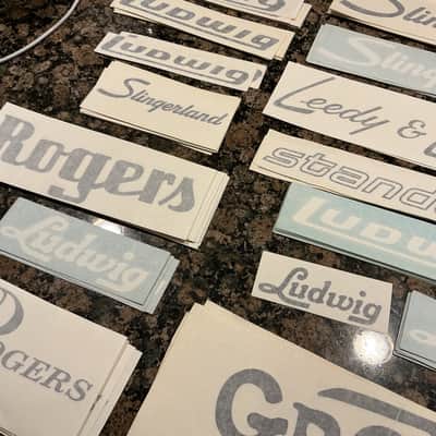 Ludwig, Gretsch, Slingerland, Rogers and more…… Bass Drum Head Decal Lot 303pcs image 4