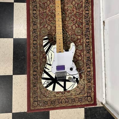 EVH Striped Series Electric Guitar 2013 - Present - White with Black Stripes image 2