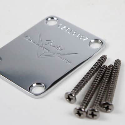 2009 Fender Custom Shop Stratocaster/Telecaster Custom Classic Chrome Neck Plate USA Strat 4-Bolt NP image 6