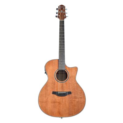 Crafter Silver Series 100 Dreadnought Cutaway Acoustic Electric Guitar - Brown image 1