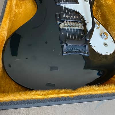 1987 Mosrite Custom Unique Black & Sunburst Vibramute Vintage OHSC image 2
