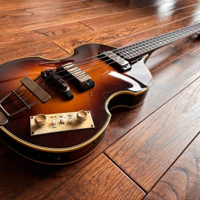 1988 Greco VB-650 Violin Bass Beatles McCartney Black TapeWound MIJ Fujigen Japan image 4