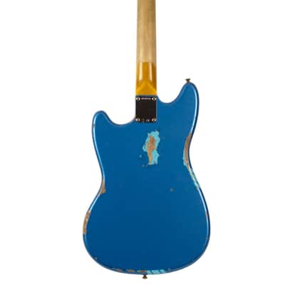 New Fender Custom Shop '60s Competition Mustang Heavy Relic Aged Lake Placid Blue w/Daphne Blue Racing Stripes #R130335 image 8