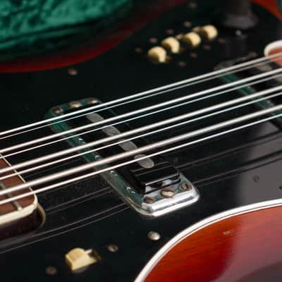 Hagstrom  H-8 8-String Bass Solid Body Electric Bass Guitar (1968), ser. #748005, black hard shell case. image 13