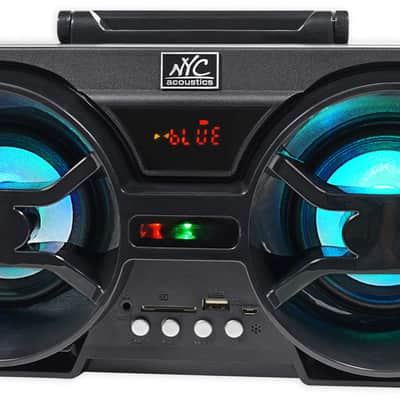 NYC Acoustics NPB3 Dual 4" 30w Bluetooth Boombox Speaker w/USB, SD, LED+Remote image 4
