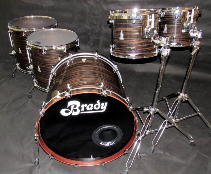 Brady Drums  Brady Maccasar Jarrah Ply 5-Piece Drum Kit Maccasar Ebony Gloss Maccasar Ebony Gloss image 1