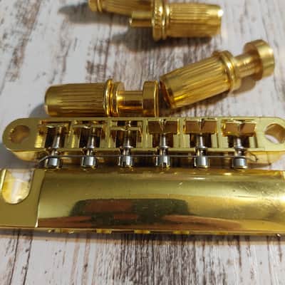 Import Style Gold Tune-O-Matic Bridge and Tailpiece Set for Epiphone Guitars image 2