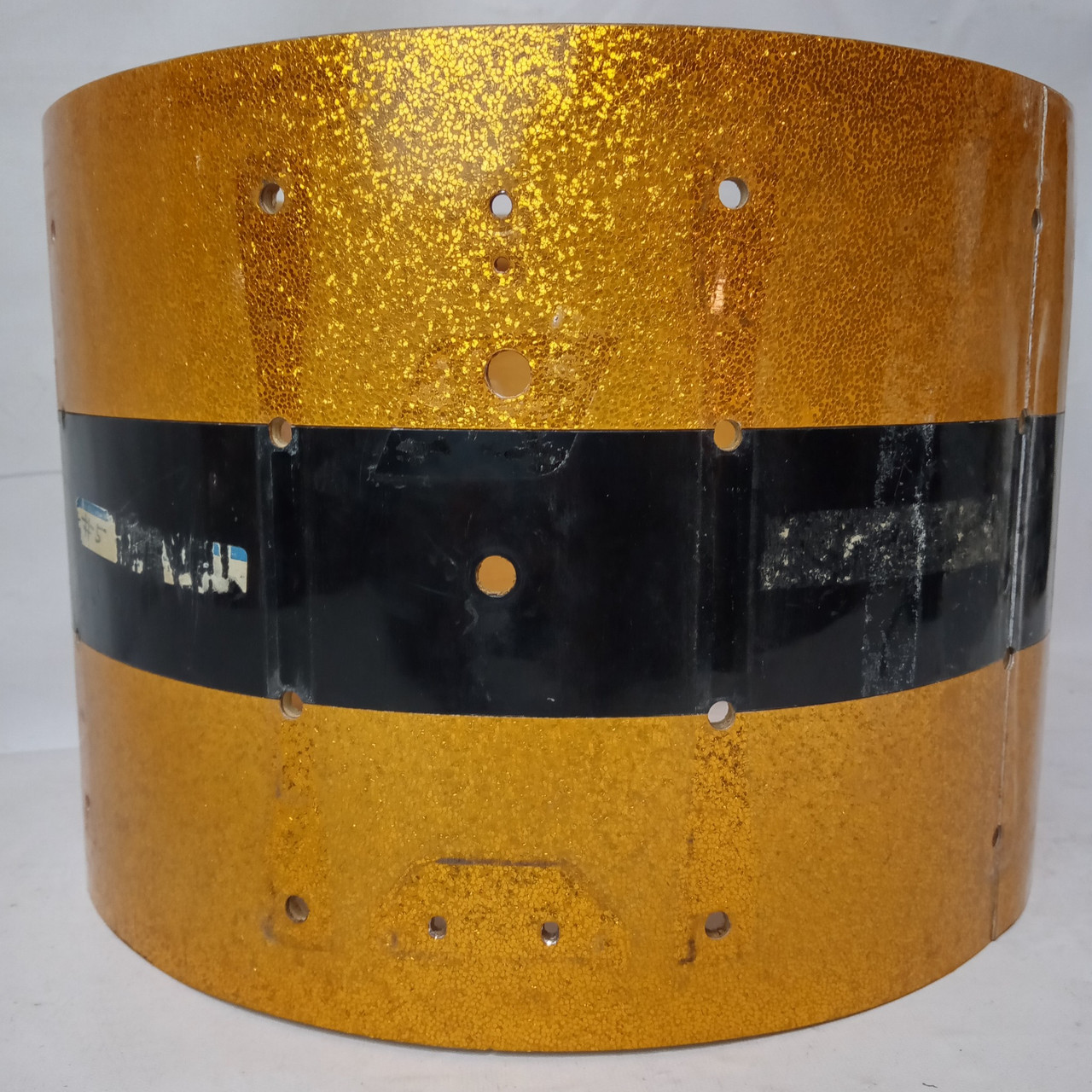 Ludwig 10x14"Marching Snare Drum Gold Sparkle/Black Cortex 3Ply Vintage70s Maple — main photograph