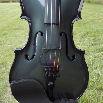 Glasser AEX Carbon Composite Acoustic Electric 4-String Violin 4/4 size 2020s Gun Metal image 1