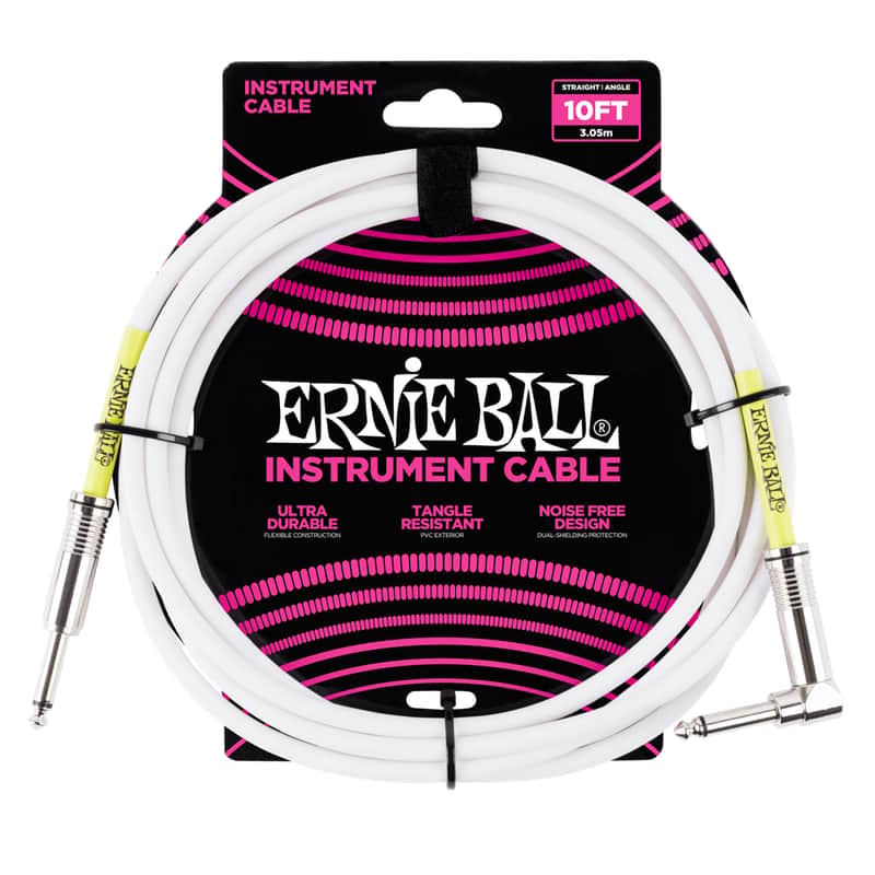 Ernie Ball P06049 Ultraflex Straight 10' Straight to Angled TS Instrument Cable image 1