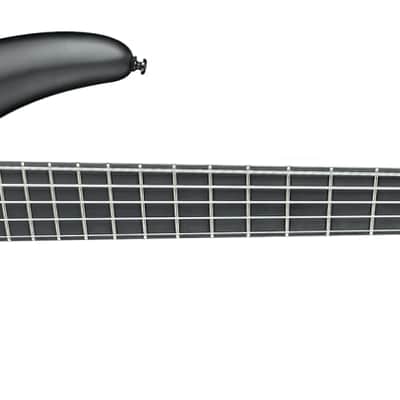 Ibanez SRMS625EX Iron Label Multi-Scale 5-String Bass Guitar, Ebonol Fingerboard, Black Flat image 2