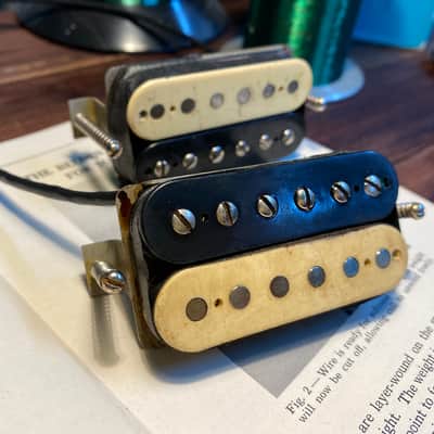 General Vintage Tone  1958 - 1959 PAF Humbucker set for Les Paul holy grail NOS Old greens  Zebra image 2
