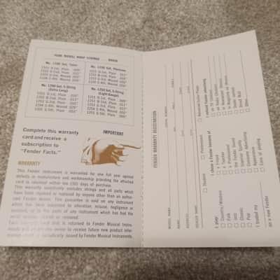 Vintage 1960's/1970's Fender Concert Tone Banjo Owners Manual and Warranty Card! Rare, Original Case Candy, Paperwork! image 4
