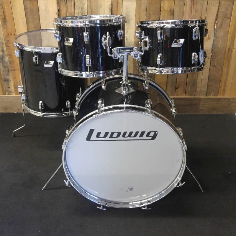 Ludwig Rocker Drum Set with Black/White Badges 1980s image 9